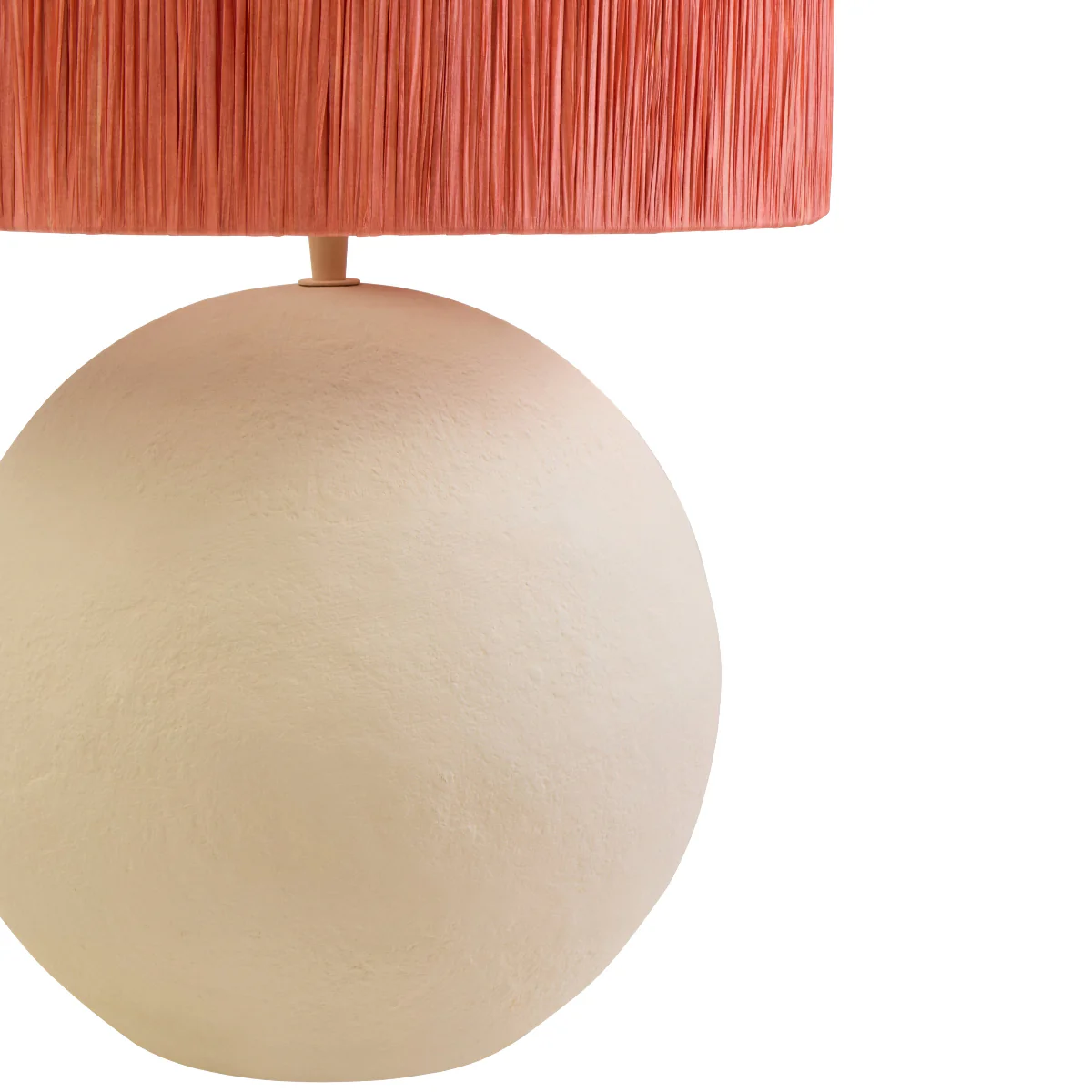 Beaumonde Home Carta 58Cm Natural Papier Mache Table Lamp With Rust Raffia Shade - Image 3