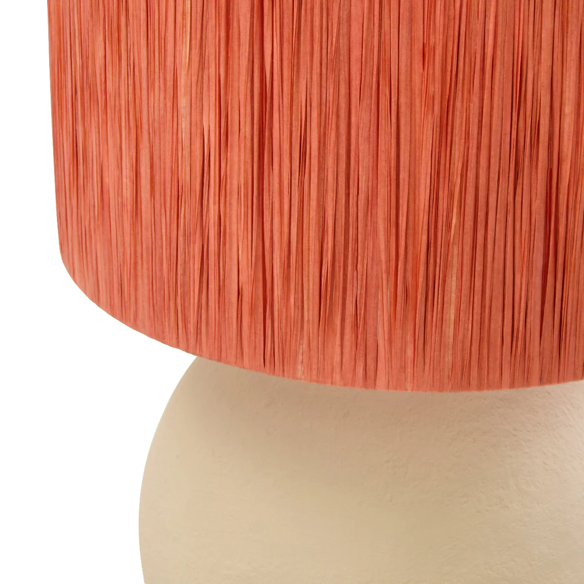 Beaumonde Home Carta 58Cm Natural Papier Mache Table Lamp With Rust Raffia Shade - Image 4