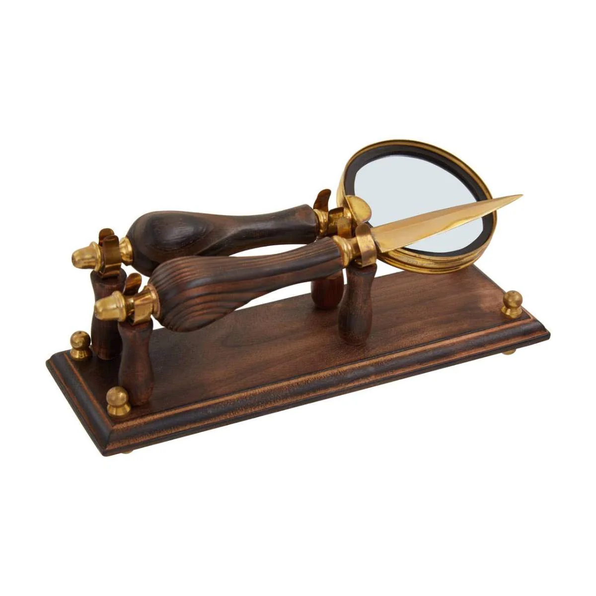 Beaumonde Home Churchill Brown Mango Wood Magnifying Glass and Letter Opener - Image 2
