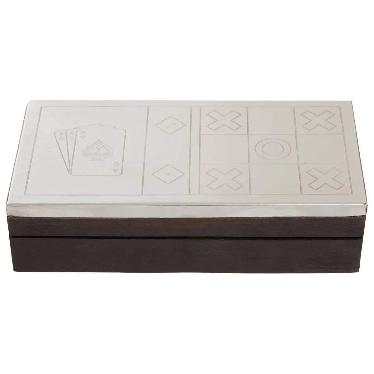Beaumonde Home Churchill Games 3 In 1 Noughts and Crosses Dice and Playing Cards Set