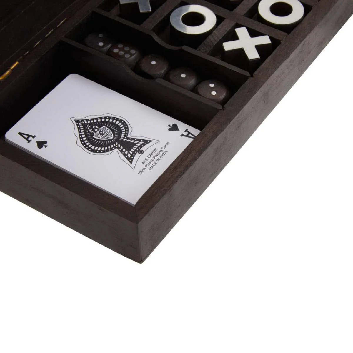 Beaumonde Home Churchill Games 3 In 1 Noughts and Crosses Dice and Playing Cards Set - Image 12