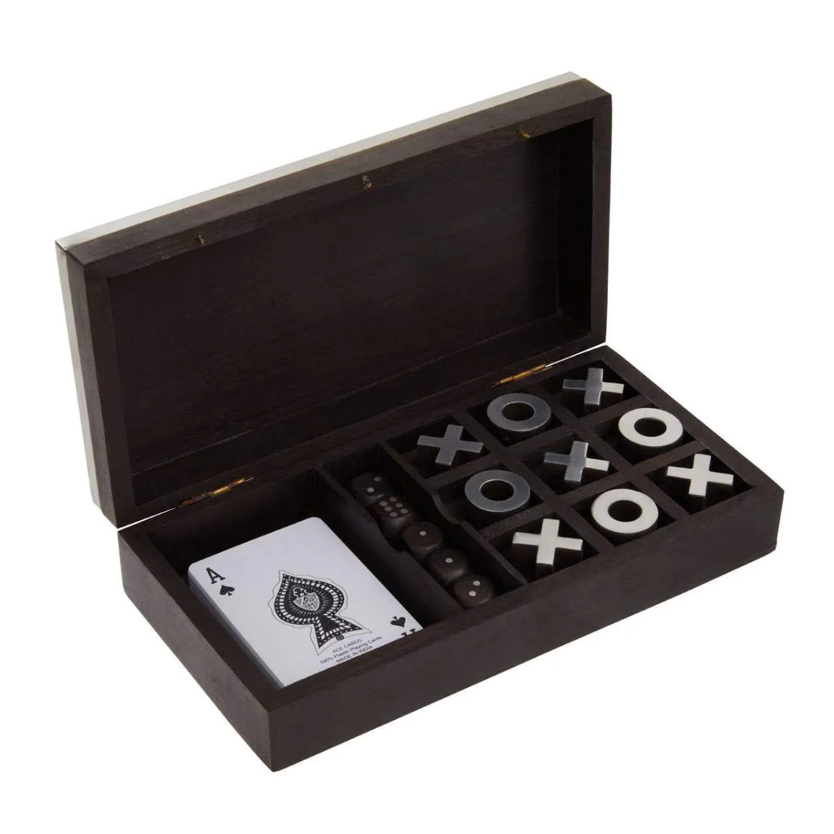 Beaumonde Home Churchill Games 3 In 1 Noughts and Crosses Dice and Playing Cards Set - Image 4