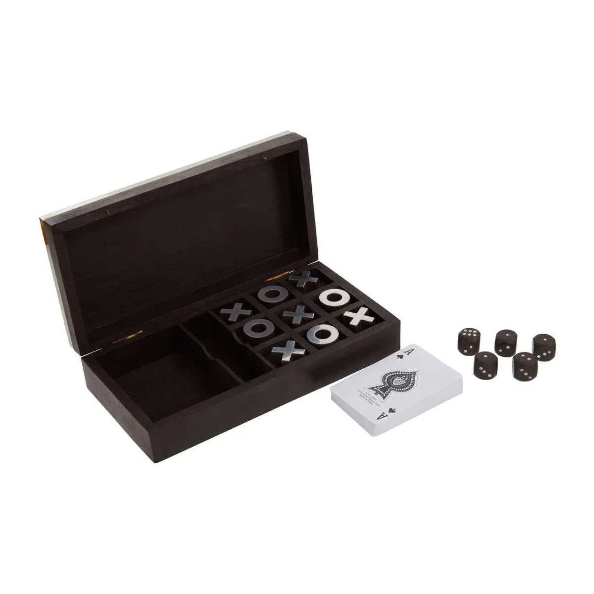 Beaumonde Home Churchill Games 3 In 1 Noughts and Crosses Dice and Playing Cards Set - Image 8
