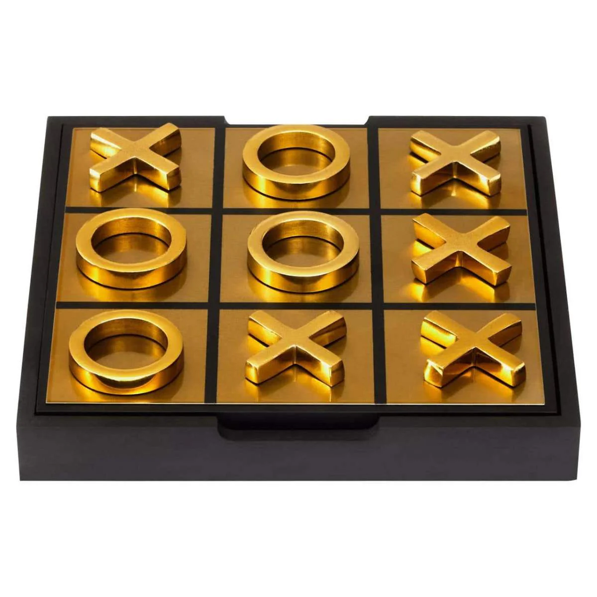 Beaumonde Home Churchill Games Black And Gold Aluminium Noughts and Crosses