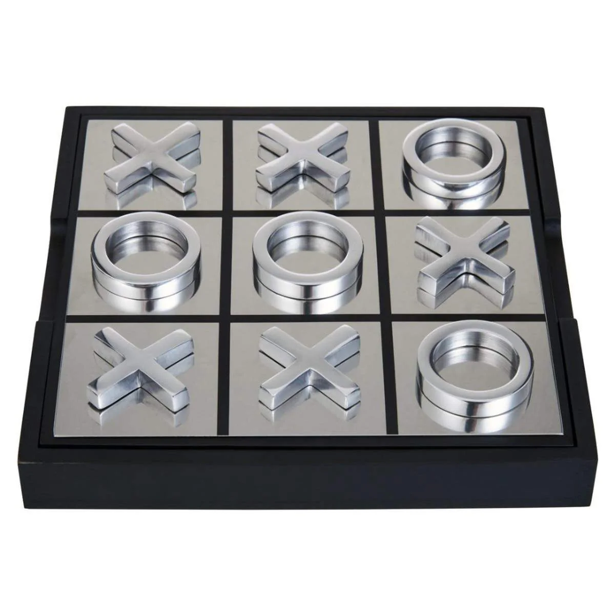 Beaumonde Home Churchill Games Black and Silver Noughts And Crosses