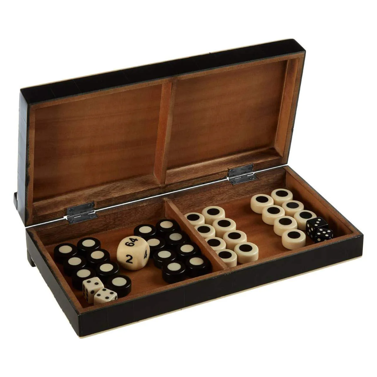 Beaumonde Home Churchill Games Black and White Foldable Backgammon Set - Image 3
