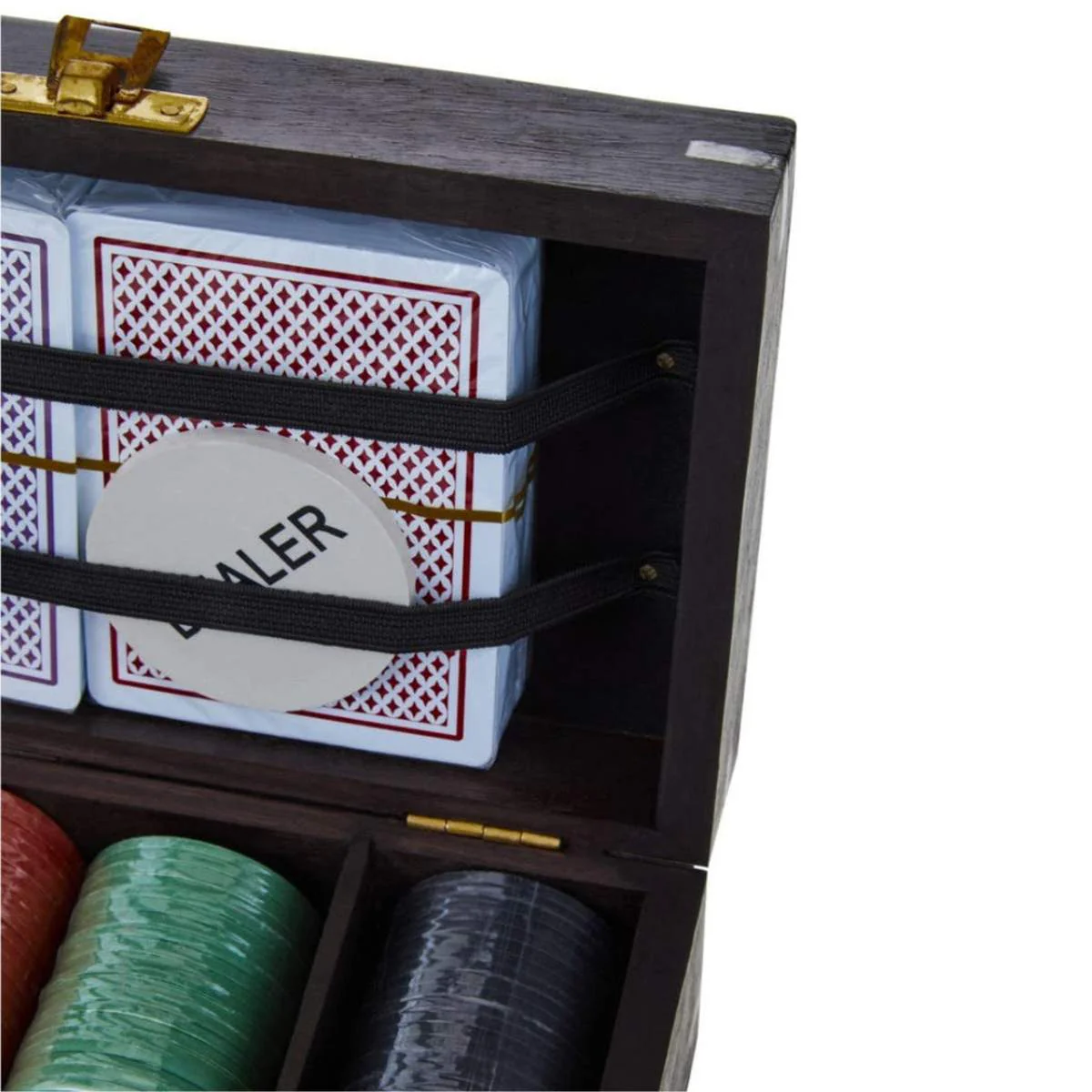 Beaumonde Home Churchill Games Black Sheesham Wood Poker Set - Image 3