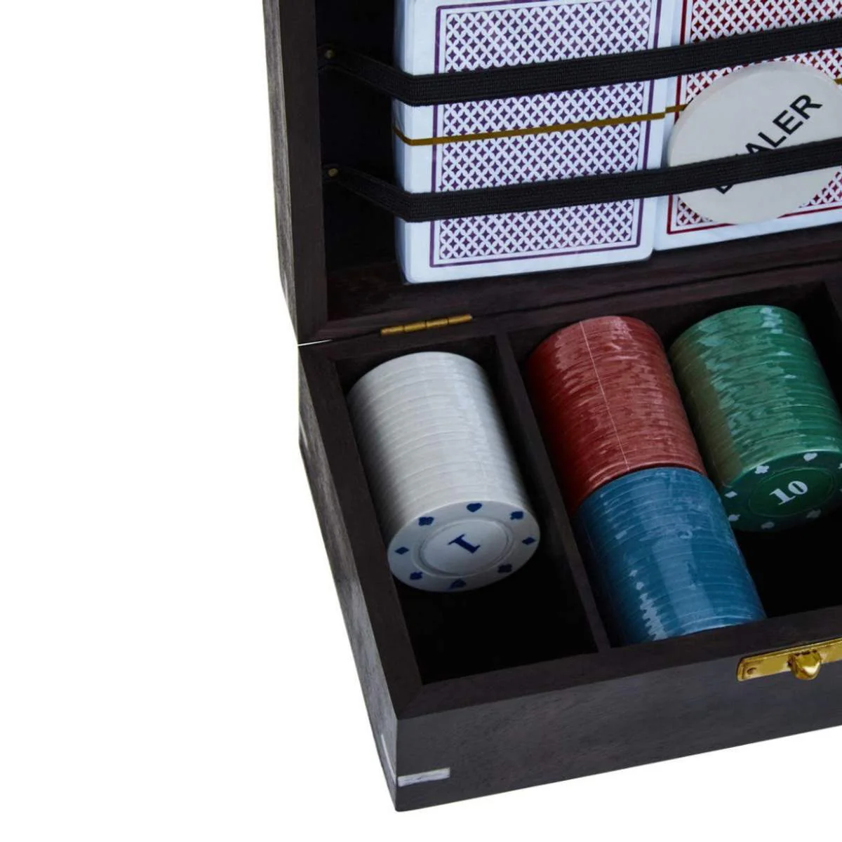Beaumonde Home Churchill Games Black Sheesham Wood Poker Set - Image 4