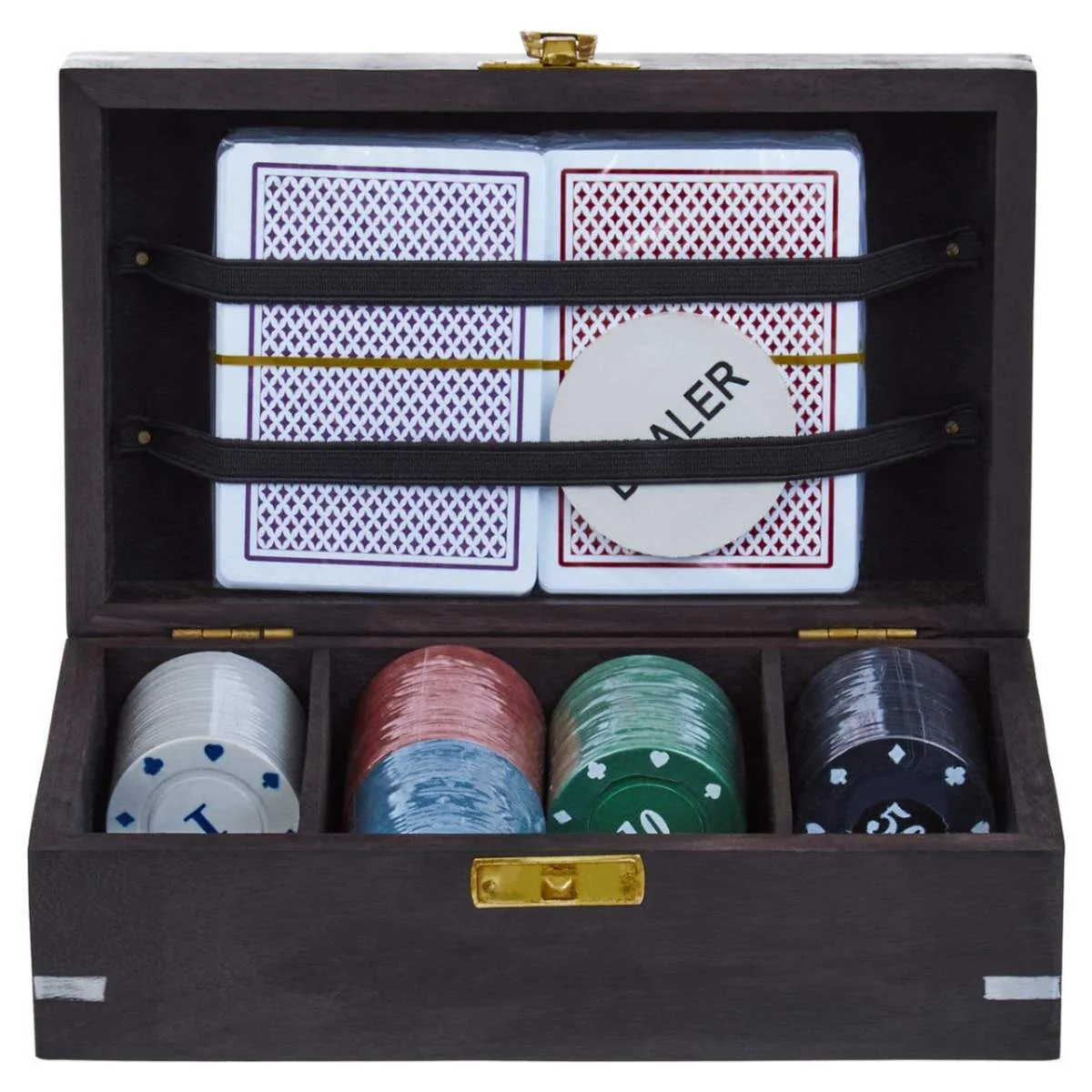 Beaumonde Home Churchill Games Black Sheesham Wood Poker Set - Image 5