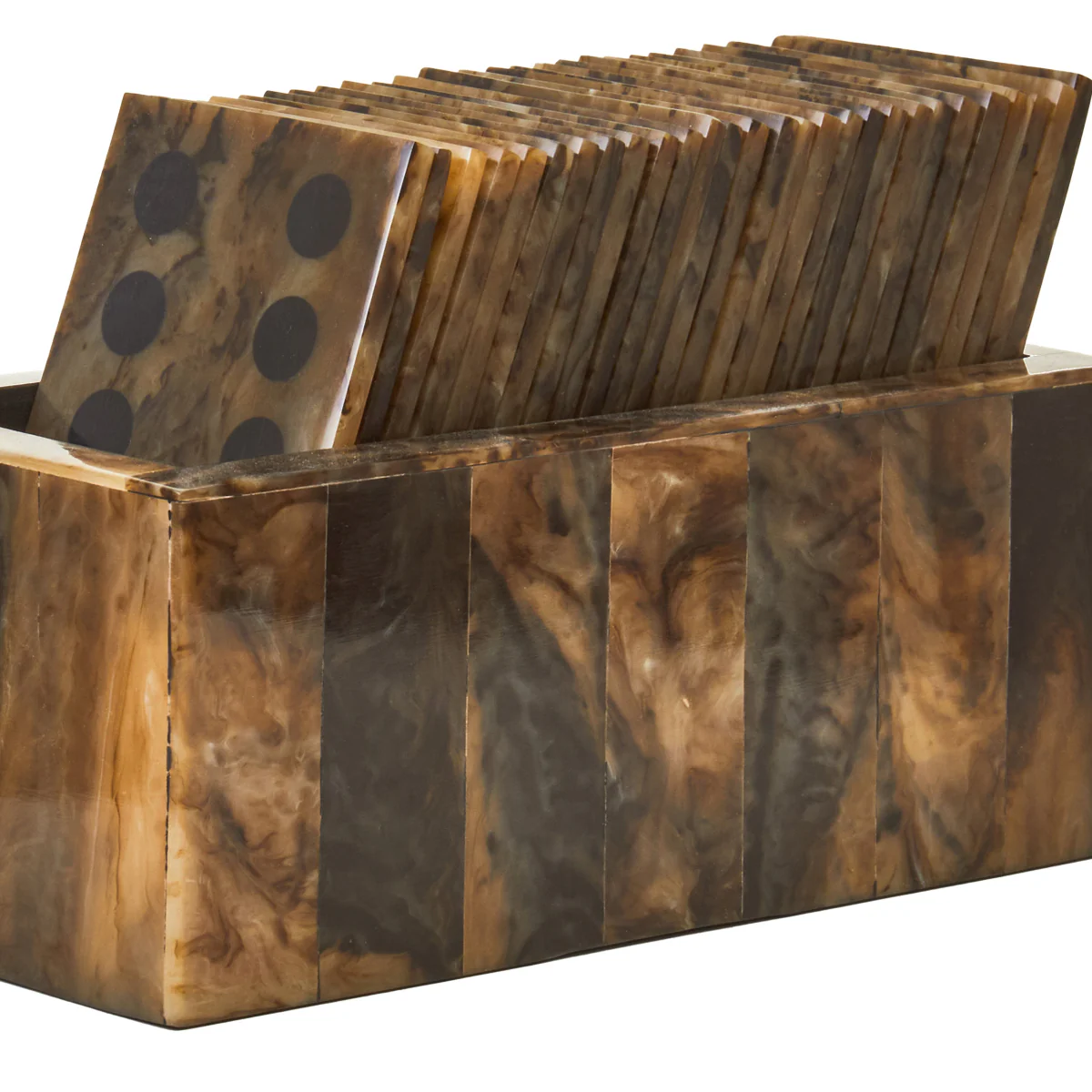 Beaumonde Home Churchill Games Brown And Black Finish Domino Set - Image 2