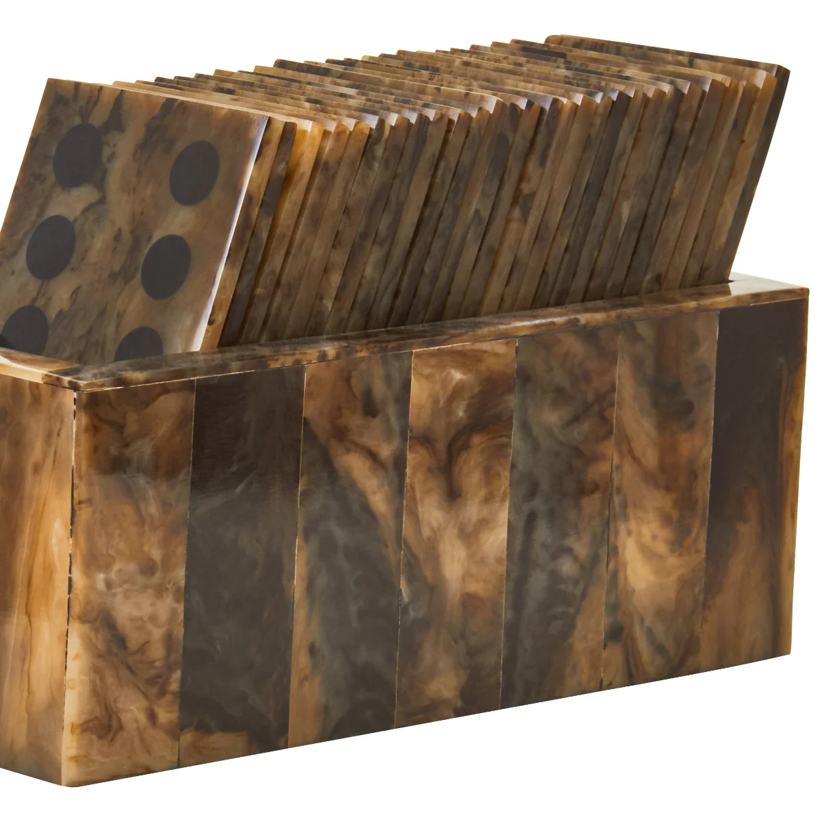 Beaumonde Home Churchill Games Brown And Black Finish Domino Set - Image 5