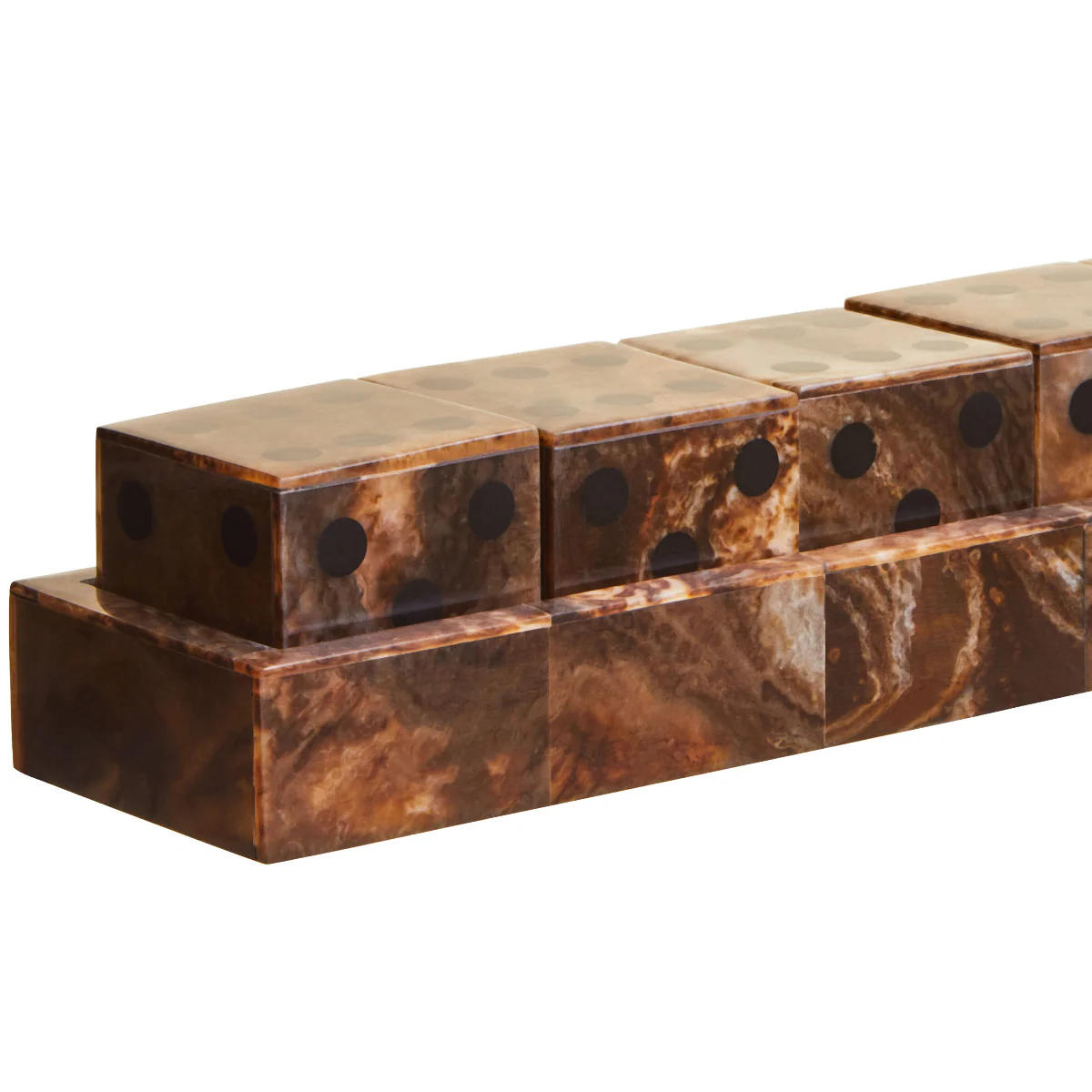 Beaumonde Home Churchill Games Brown And Black Finish Five Dice Set