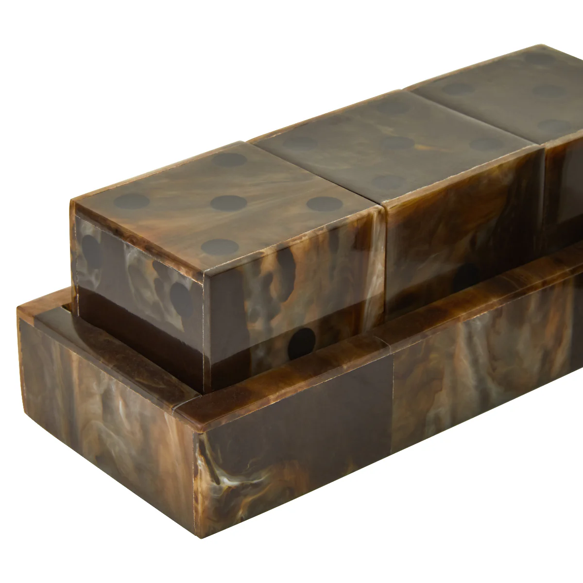 Beaumonde Home Churchill Games Brown And Black Finish Five Dice Set - Image 10