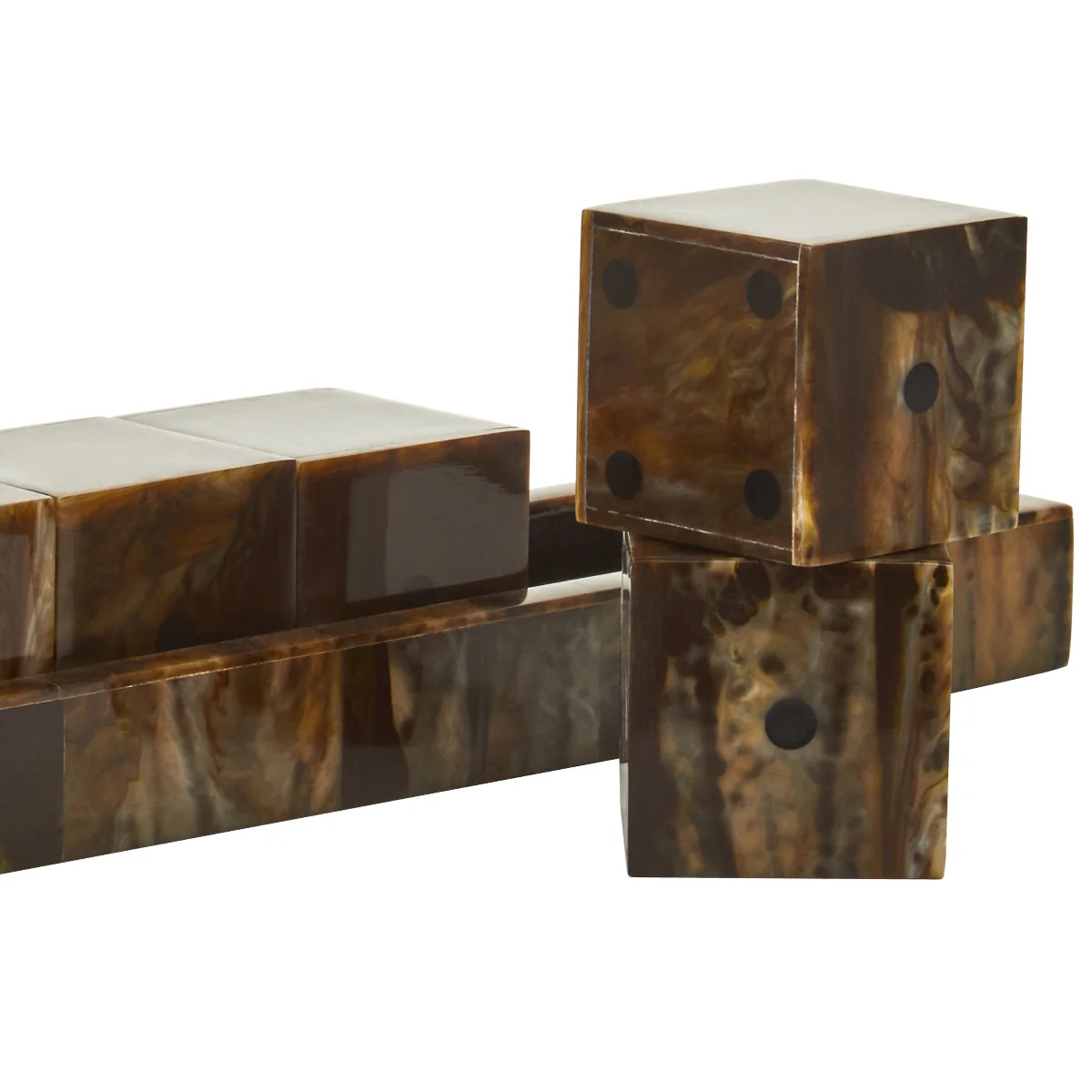 Beaumonde Home Churchill Games Brown And Black Finish Five Dice Set - Image 11