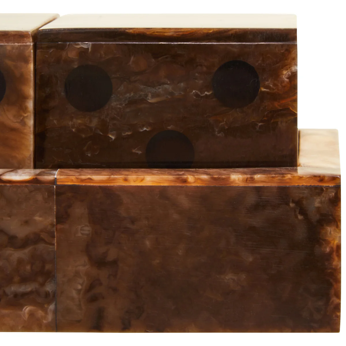 Beaumonde Home Churchill Games Brown And Black Finish Five Dice Set - Image 5