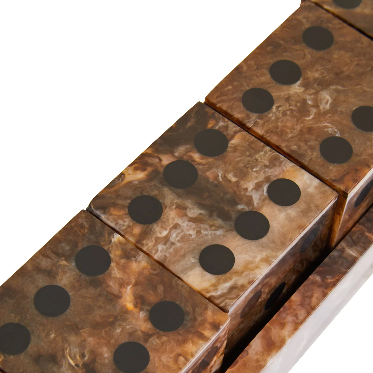 Beaumonde Home Churchill Games Brown And Black Finish Five Dice Set - Image 8