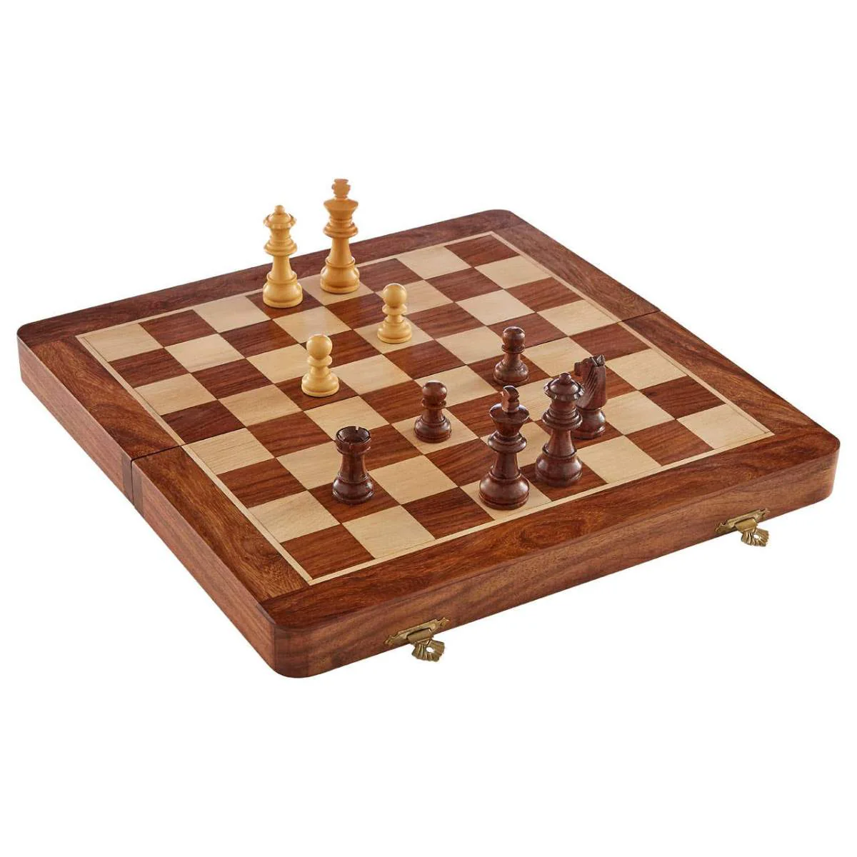 Beaumonde Home Churchill Games Brown Wood Magnetic Chess Game - Image 4