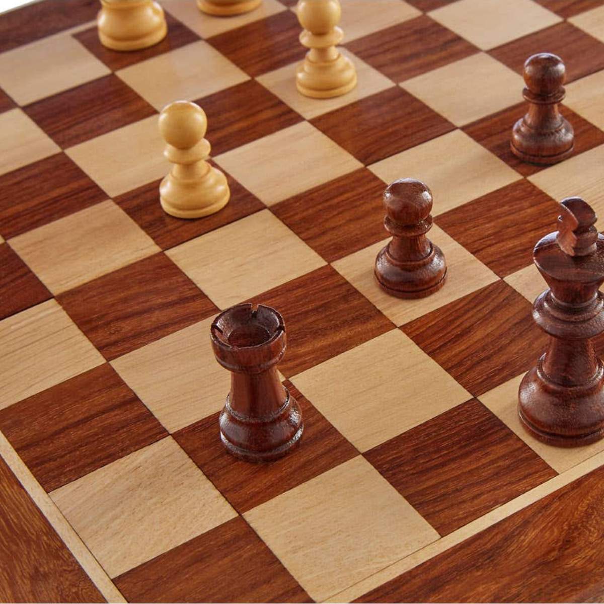 Beaumonde Home Churchill Games Brown Wood Magnetic Chess Game - Image 5
