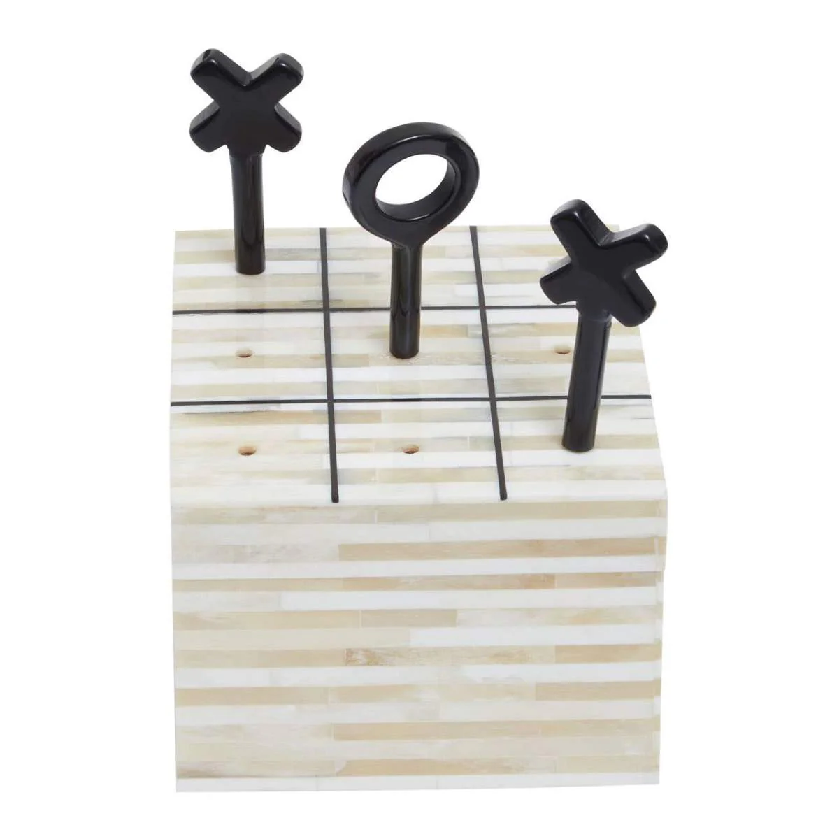 Beaumonde Home Churchill Games Cream and Black Bone Noughts & Crosses