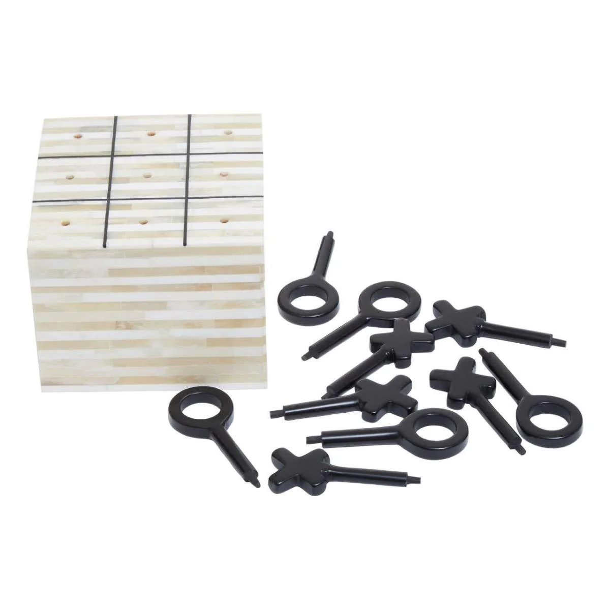 Beaumonde Home Churchill Games Cream and Black Bone Noughts & Crosses - Image 2
