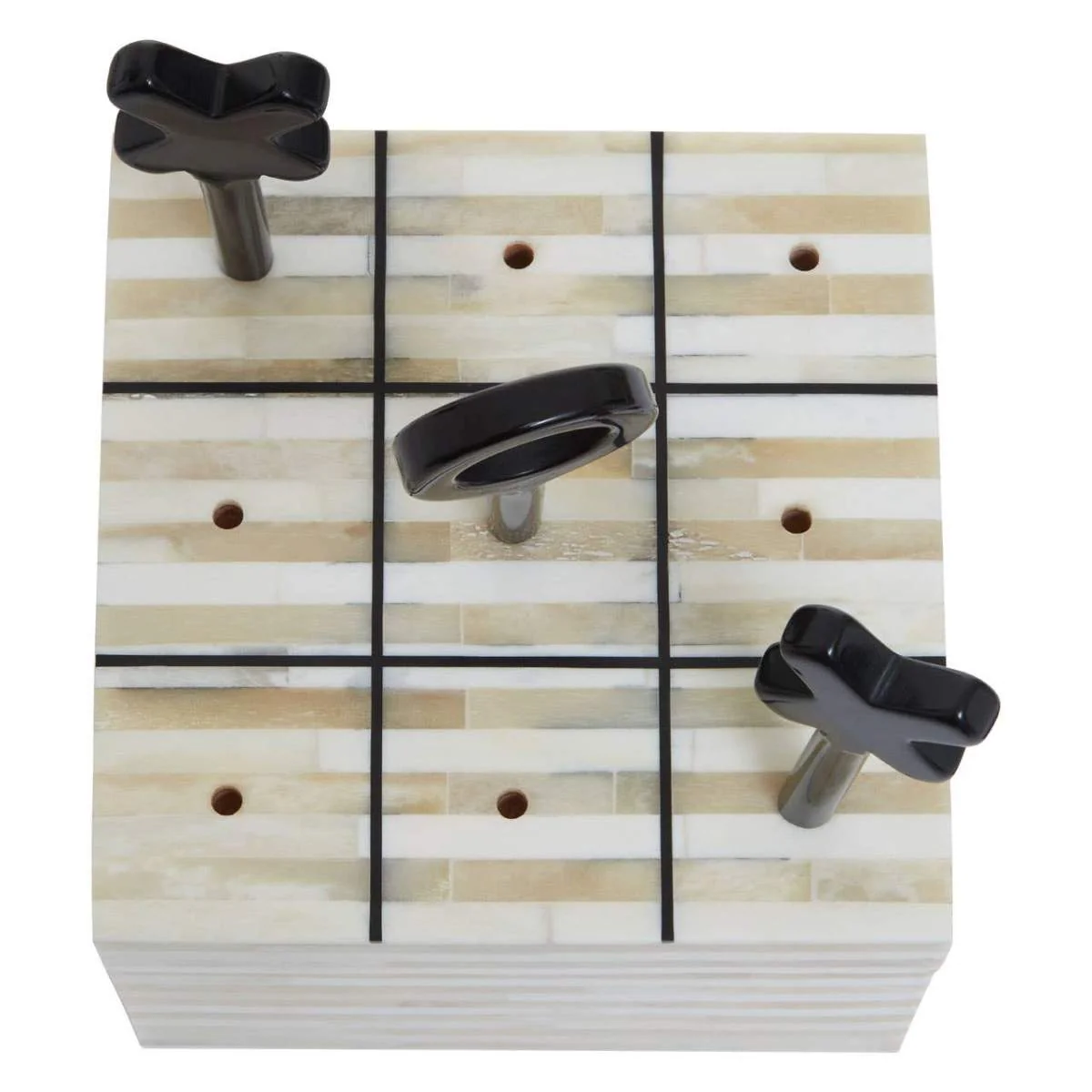 Beaumonde Home Churchill Games Cream and Black Bone Noughts & Crosses - Image 4