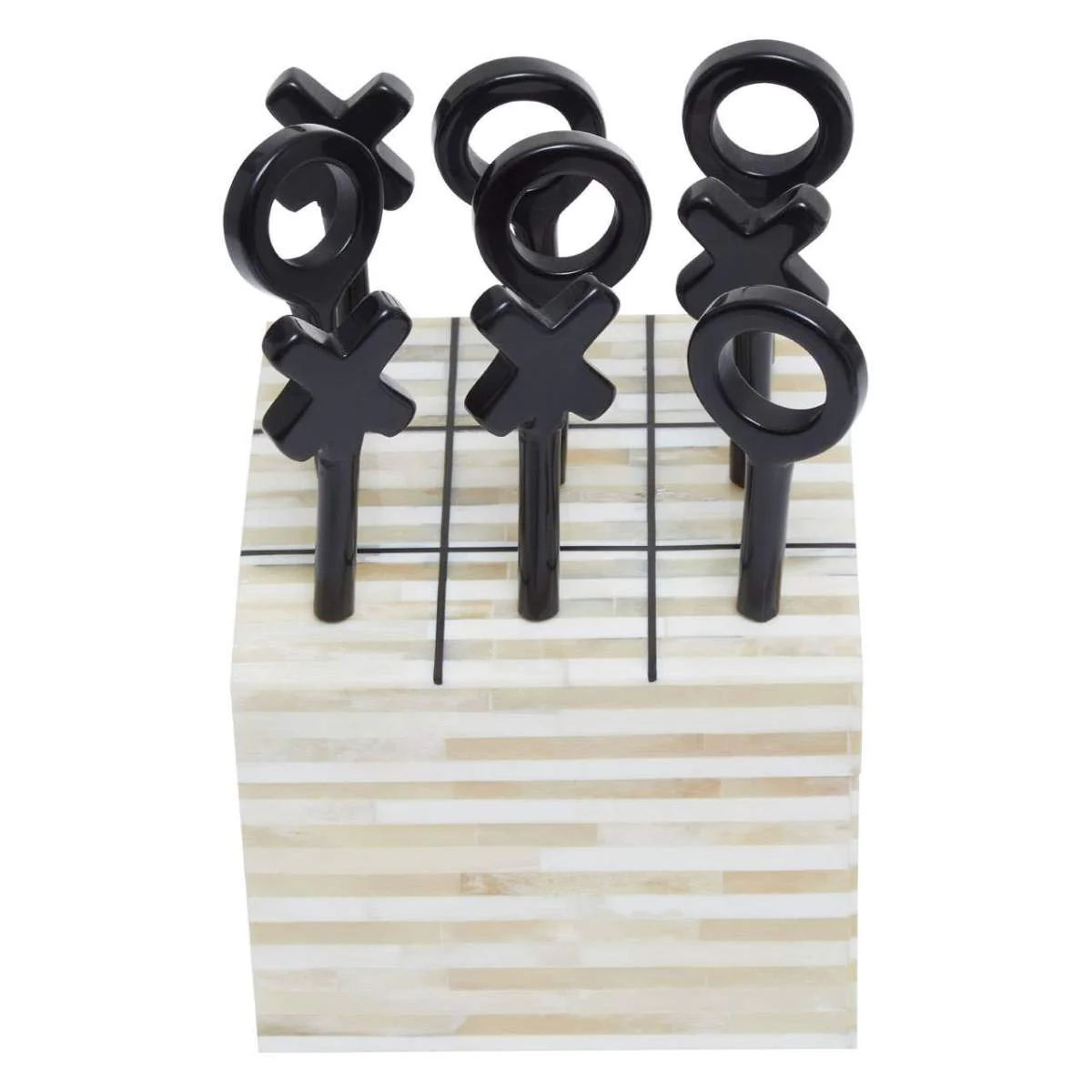 Beaumonde Home Churchill Games Cream and Black Bone Noughts & Crosses - Image 5