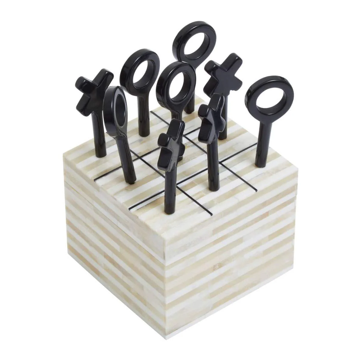 Beaumonde Home Churchill Games Cream and Black Bone Noughts & Crosses - Image 6