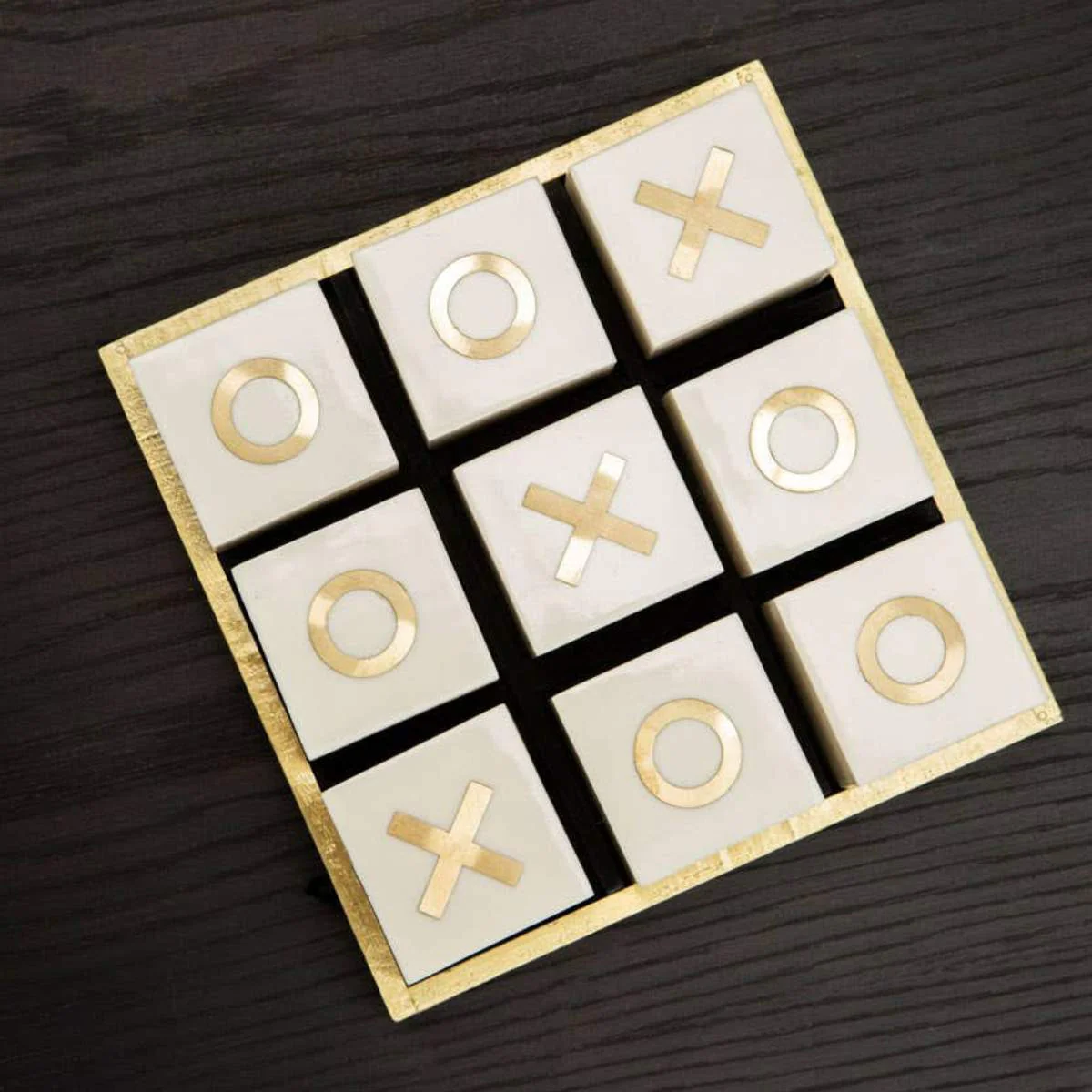 Beaumonde Home Churchill Games Cream and Black Bone Noughts & Crosses - Image 9