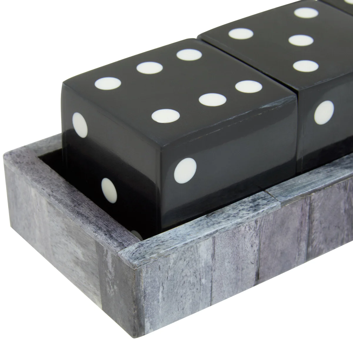 Beaumonde Home Churchill Games Grey Bone Dice Set With Black Dice - Image 3