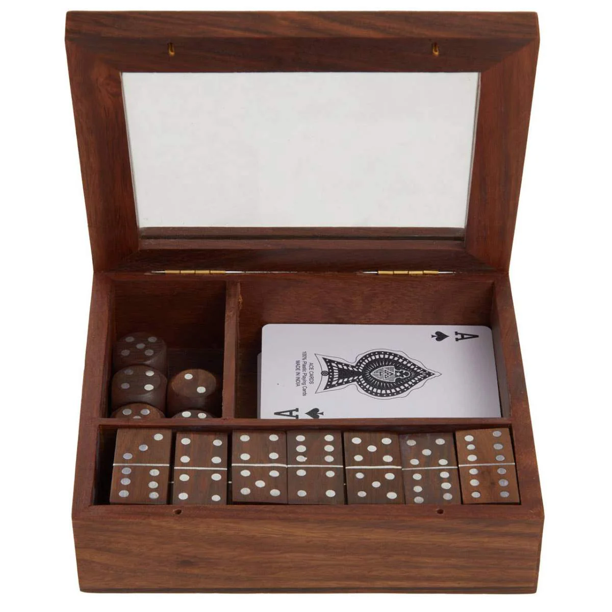 Beaumonde Home Churchill Games Set With Dominoes Dice and Playing Cards