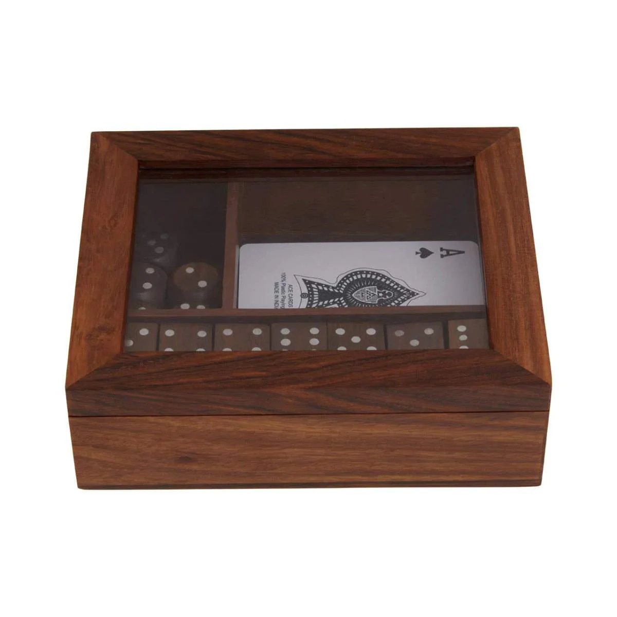 Beaumonde Home Churchill Games Set With Dominoes Dice and Playing Cards - Image 2