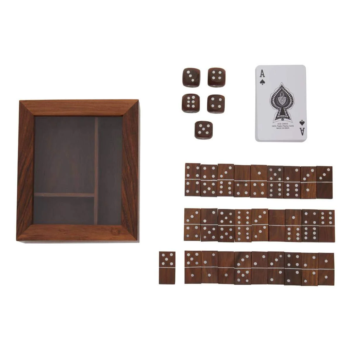 Beaumonde Home Churchill Games Set With Dominoes Dice and Playing Cards - Image 4