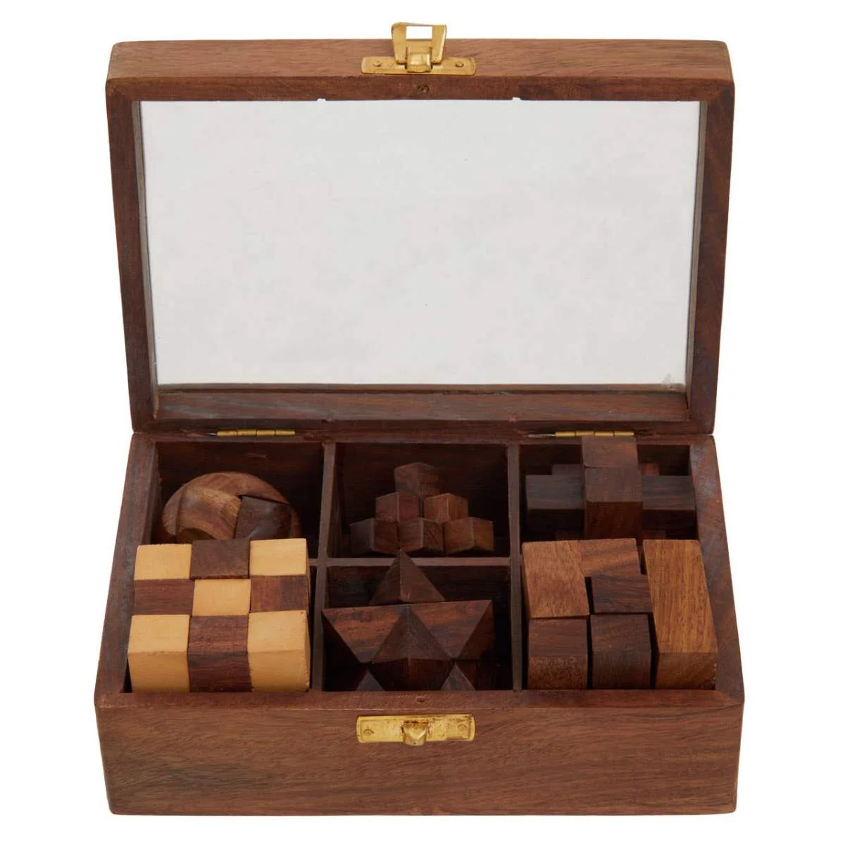 Beaumonde Home Churchill Games Sheesham Wood 6 Piece 3D Puzzle Set