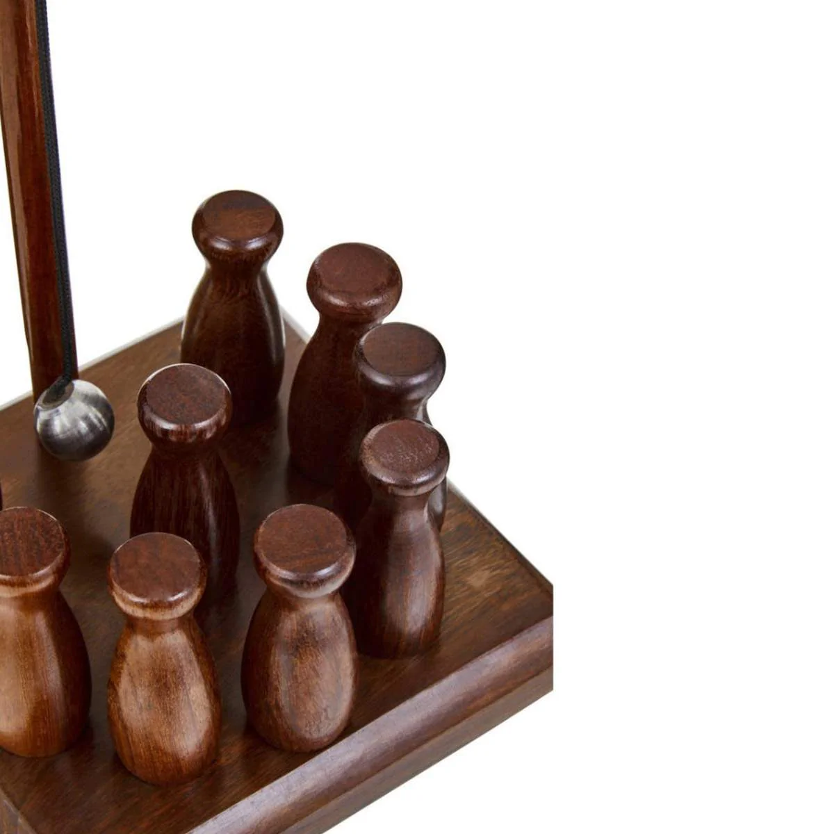 Beaumonde Home Churchill Games Sheesham Wood Bar Skittle Set - Image 3