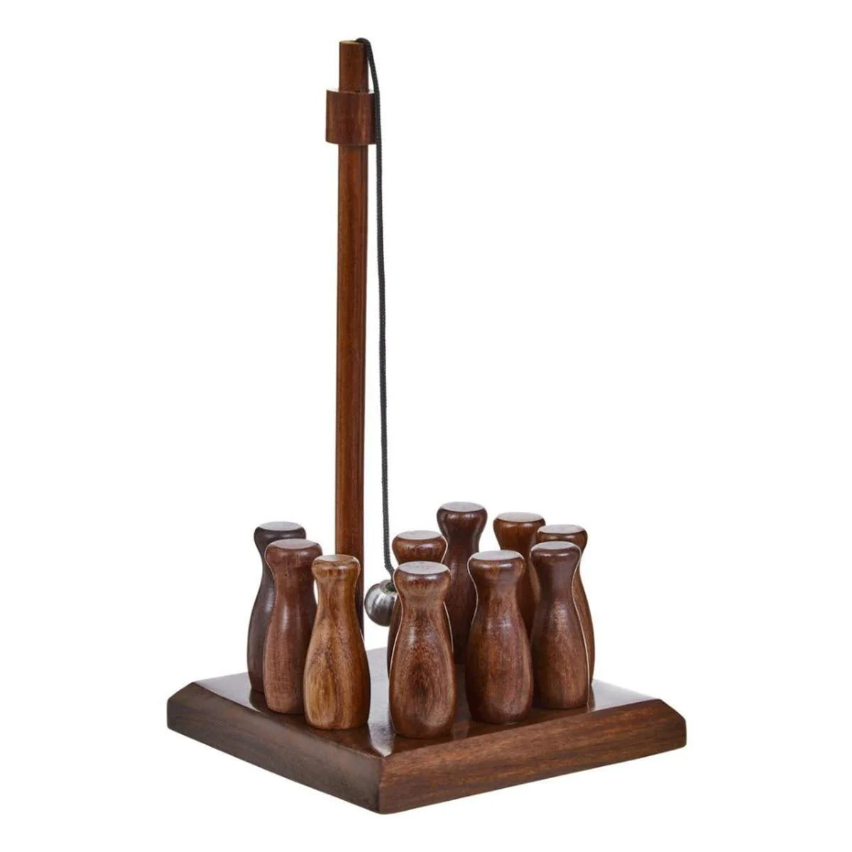 Beaumonde Home Churchill Games Sheesham Wood Bar Skittle Set - Image 6