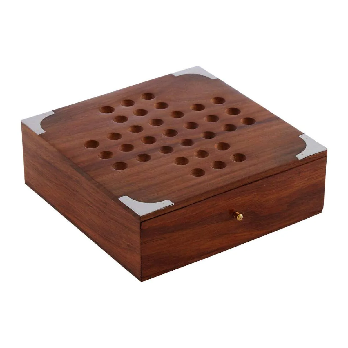 Beaumonde Home Churchill Games Sheesham Wood Solitaire Game