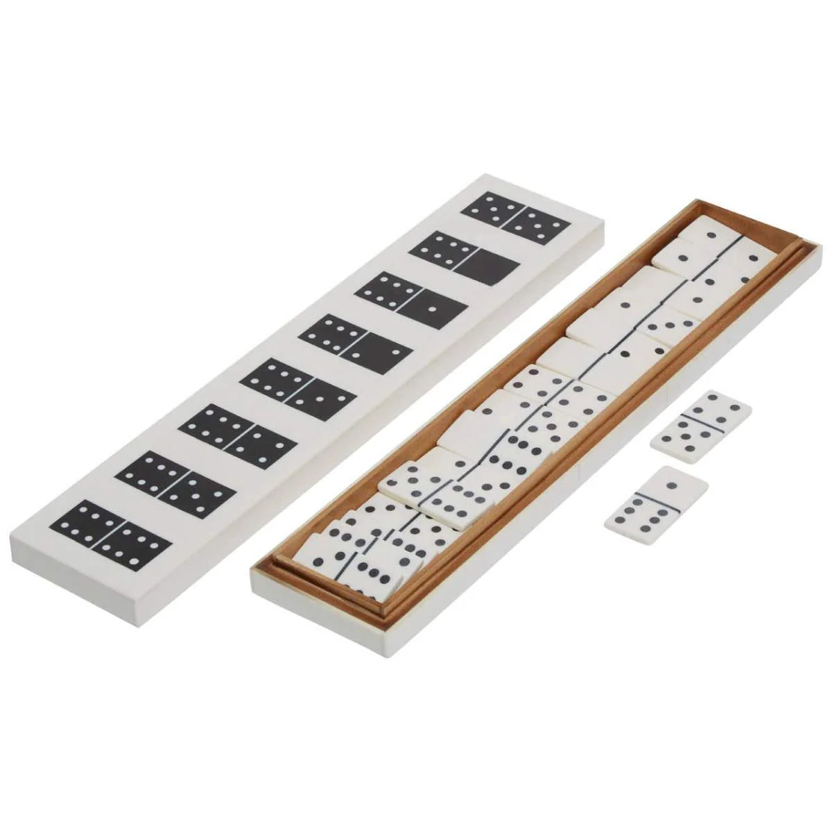 Beaumonde Home Churchill Games White and Black Finish Domino Box - Image 3