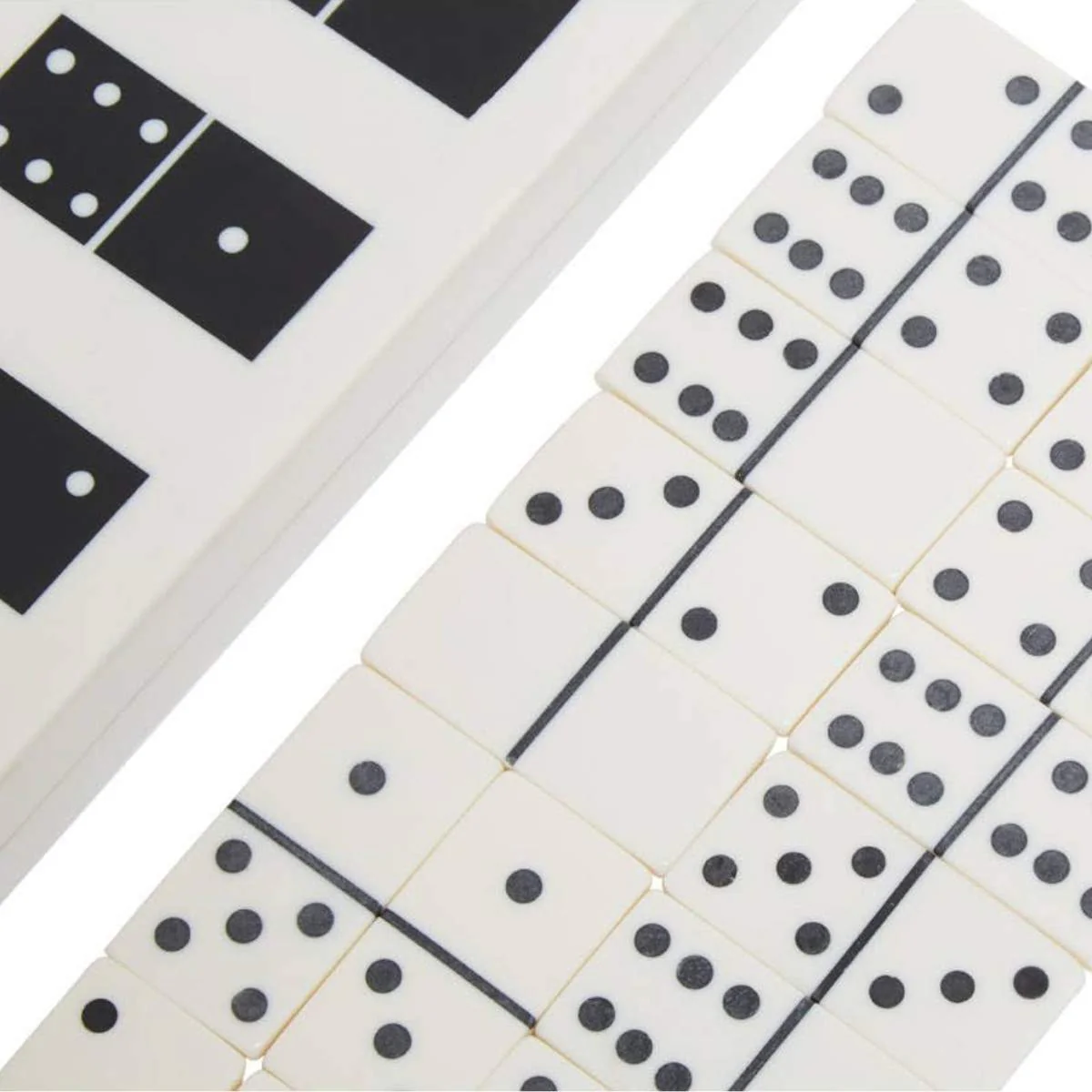 Beaumonde Home Churchill Games White and Black Finish Domino Box - Image 5