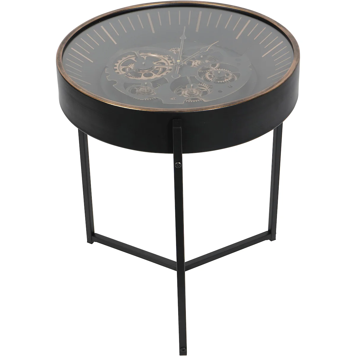 Beaumonde Home Clock Face Side Table Clock - Black Gold - Image 3