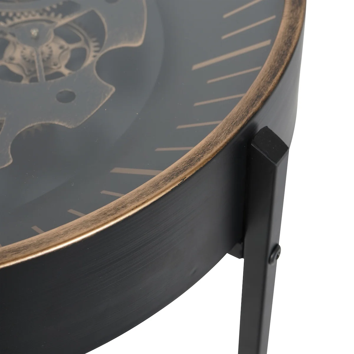 Beaumonde Home Clock Face Side Table Clock - Black Gold - Image 4