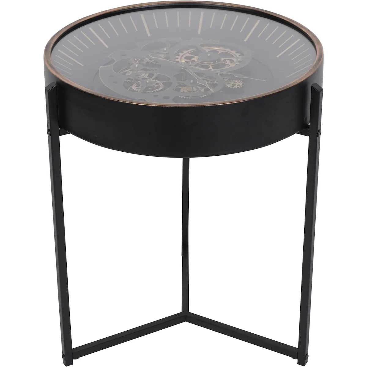 Beaumonde Home Clock Face Side Table Clock - Black Gold - Image 5
