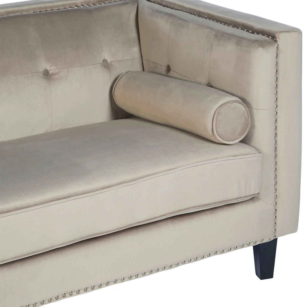 Beaumonde Home Felisa 3 Seat Mink Velvet Sofa. - Image 2