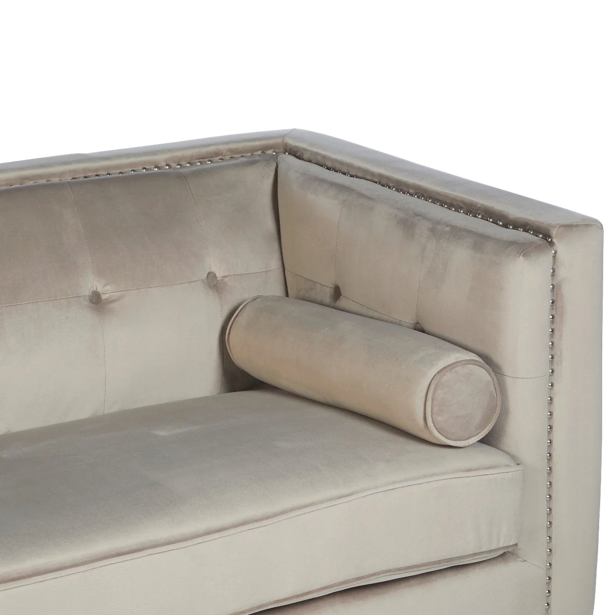 Beaumonde Home Felisa 3 Seat Mink Velvet Sofa. - Image 3