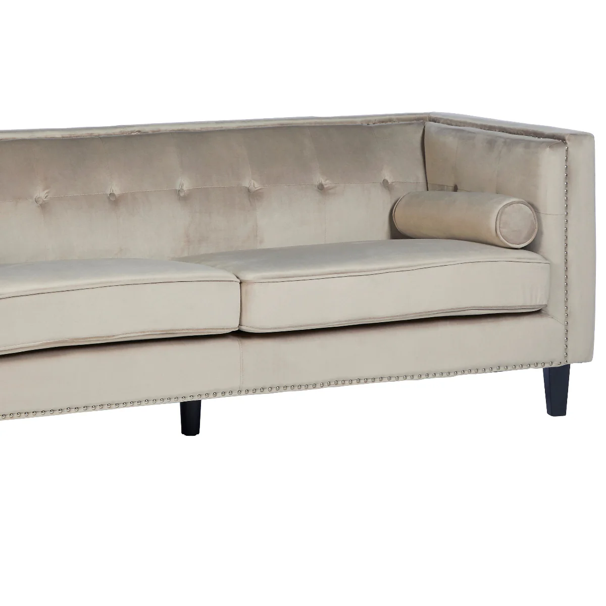 Beaumonde Home Felisa 3 Seat Mink Velvet Sofa. - Image 6
