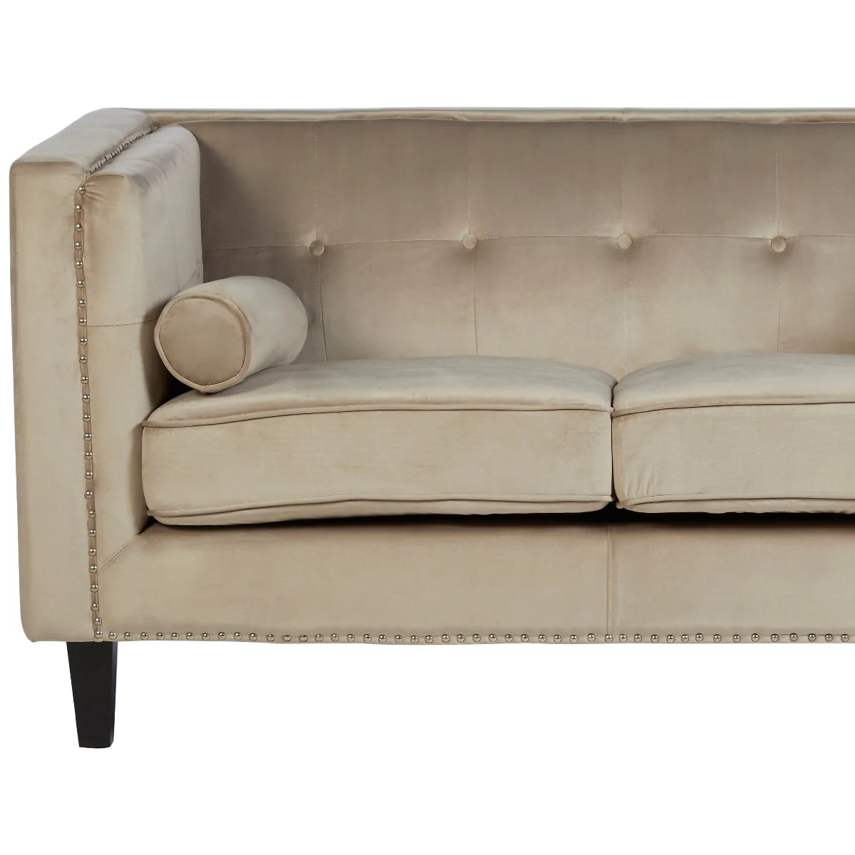 Beaumonde Home Felisa Two Seater Mink Velvet Sofa