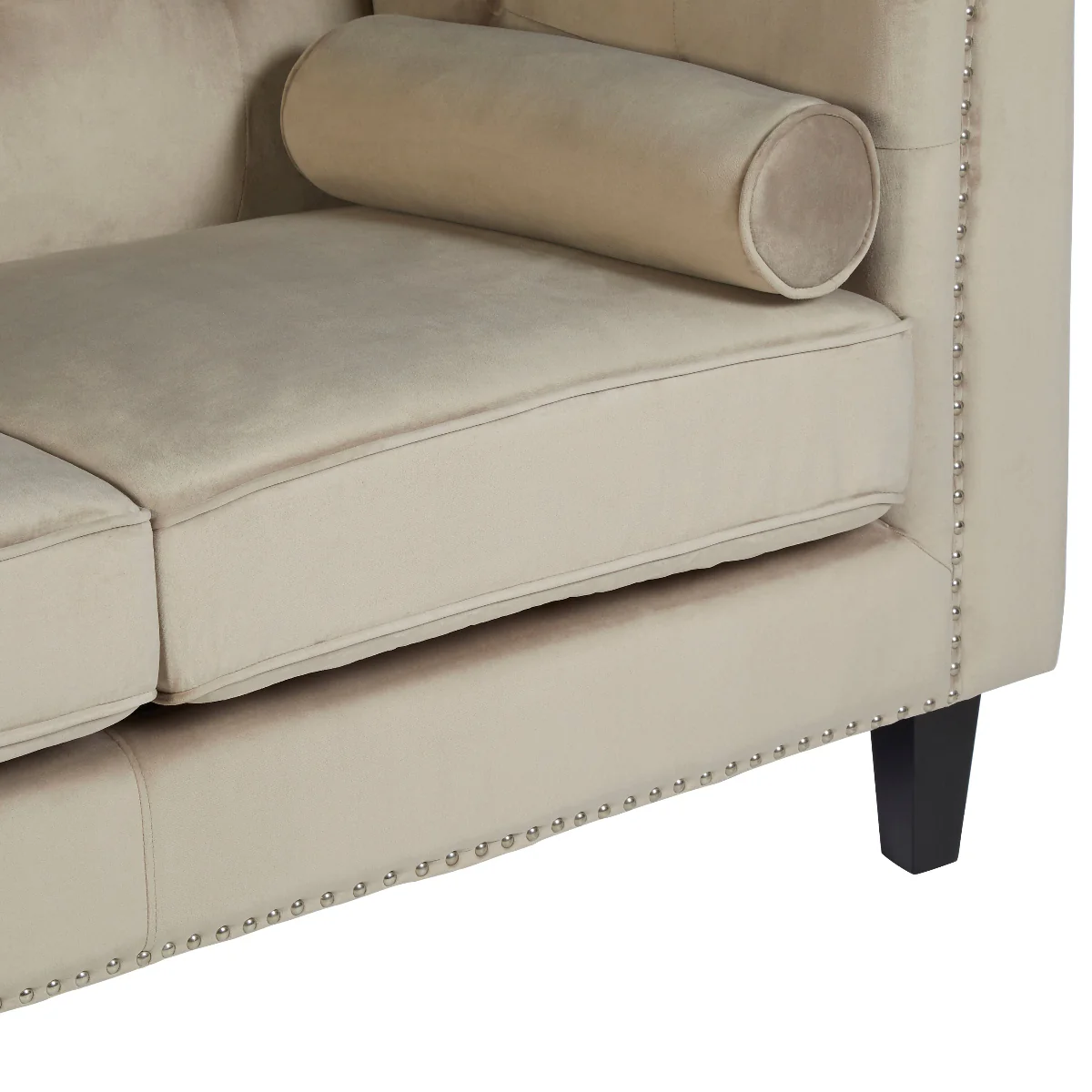 Beaumonde Home Felisa Two Seater Mink Velvet Sofa - Image 2