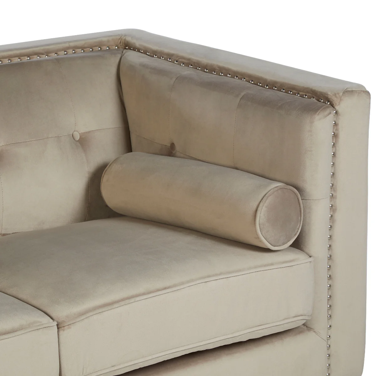 Beaumonde Home Felisa Two Seater Mink Velvet Sofa - Image 3