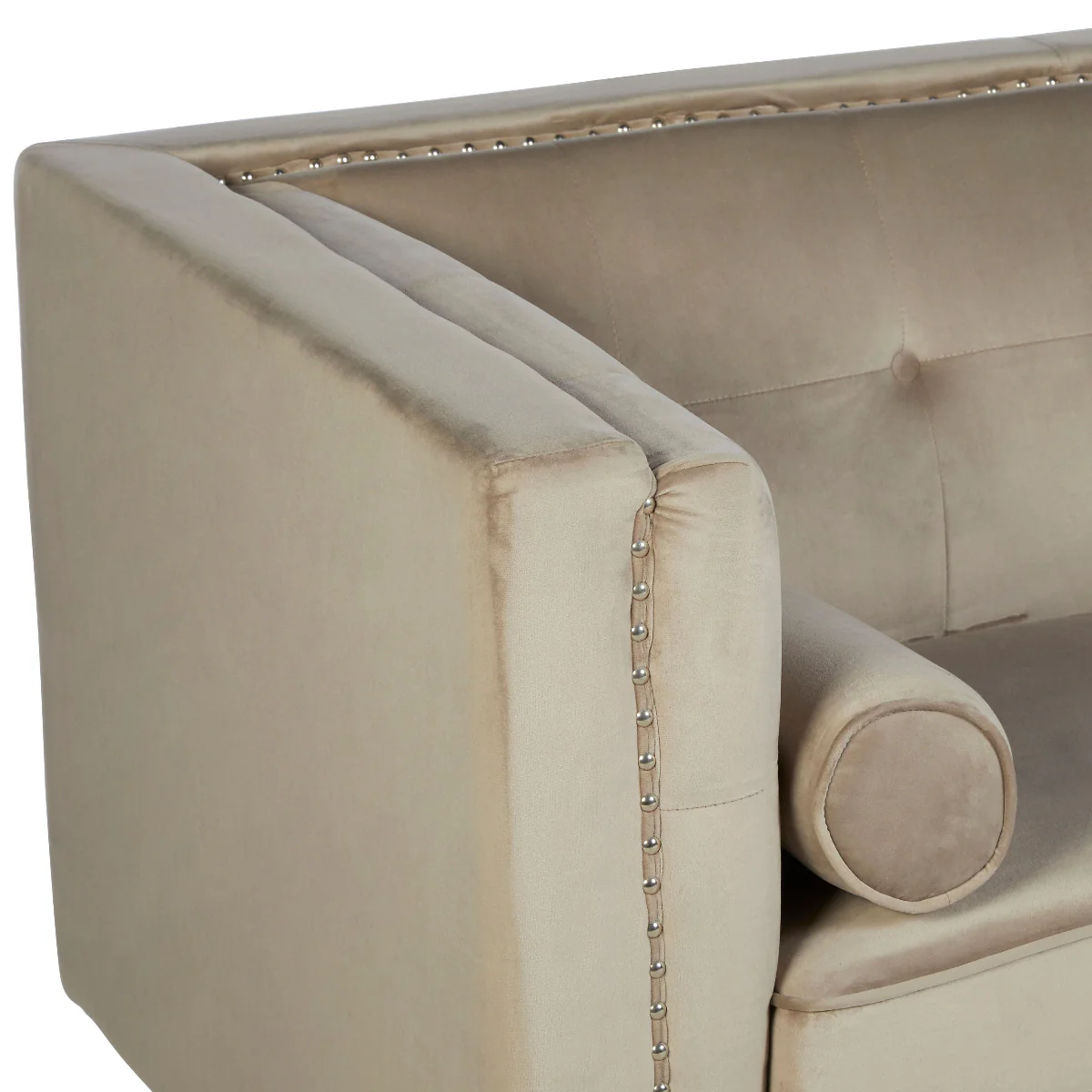 Beaumonde Home Felisa Two Seater Mink Velvet Sofa - Image 4
