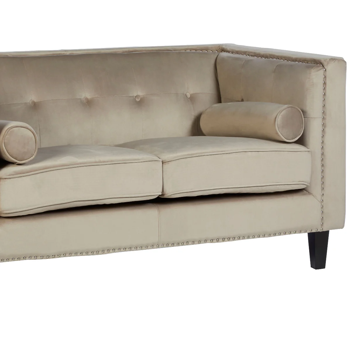 Beaumonde Home Felisa Two Seater Mink Velvet Sofa - Image 8