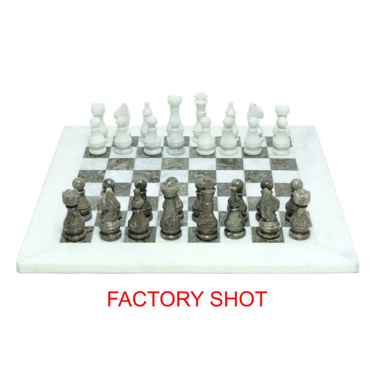 Beaumonde Home Flos White and Grey Marble Chess Set